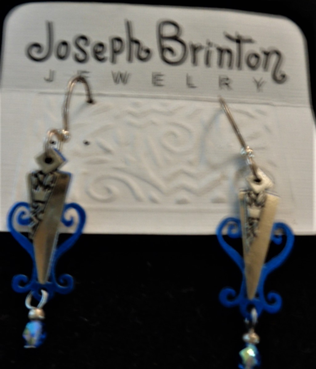 Joseph Brinton blue and silver earrings