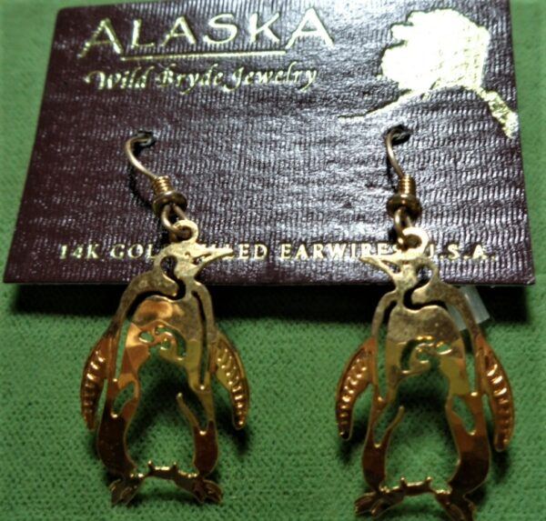 Wild Bryde King penguin & chick earrings