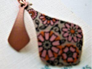 Pink and copper earrings, 2 layers