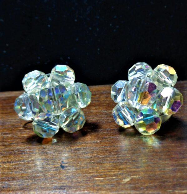 AB flower crystal clip-ons