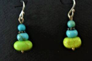 Turquoise & lime green earrings