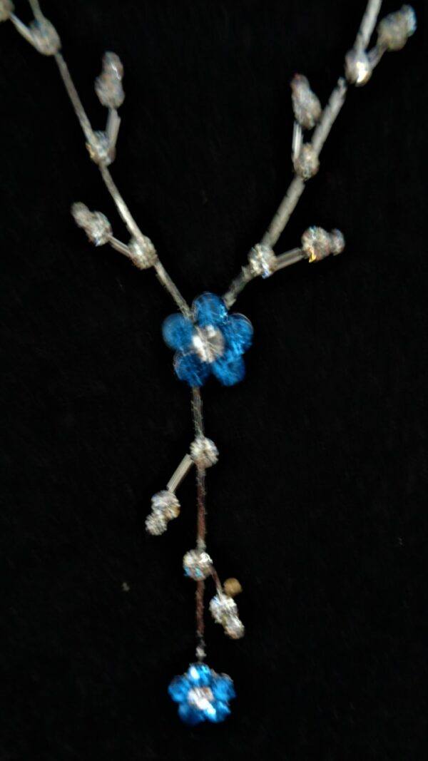 Blue and clear Austrian Crystal necklace