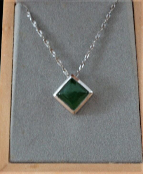 Jade pendant, sterling chain