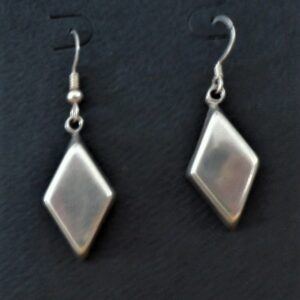 Sterling diamond-shape earrings