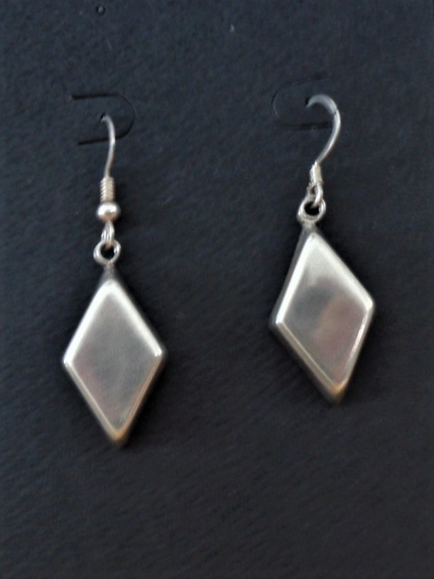 Sterling diamond-shape earrings