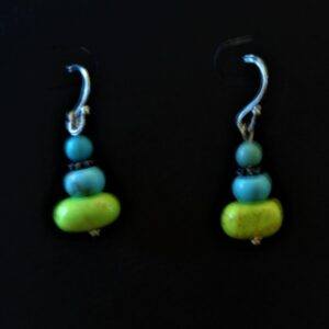 Turquoise & lime green earrings