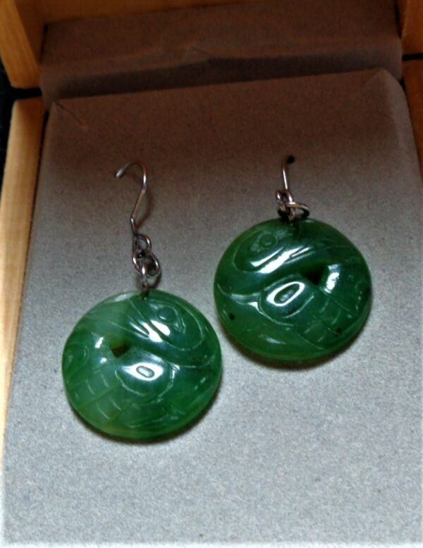 Jade raven earrings