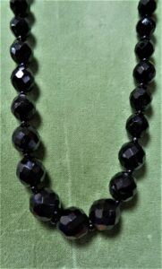 black faceted bead necklace
